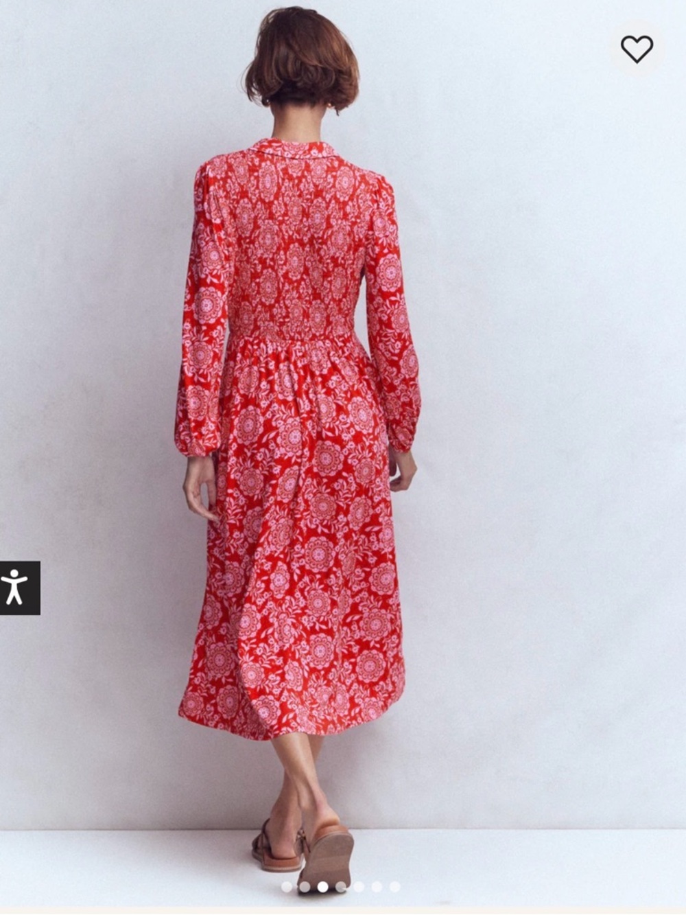 Boden Smocked Jersey Shirt Dress
Merida Red, Decorative Blossom 20/22 NWT - Picture 5 of 8